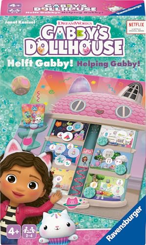 Ravensburger 24724 - Gabby´´´ s Dollhouse - Helft Gabby! - Mitbringspiel für 2-4 Spieler ab 4 Jahren mit Gabby und ihren geliebten Kätzchen aus der Kinderserie Gabby’s Dollhouse von Ravensburger