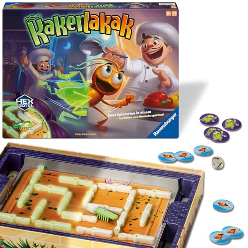 Ravensburger 24762 Kakerlakak Glow in The Dark-Aktionsspiel mit elektronischer Kakerlake für Groß und Klein ab 5 Jahren, für 2-4 Personen von Ravensburger