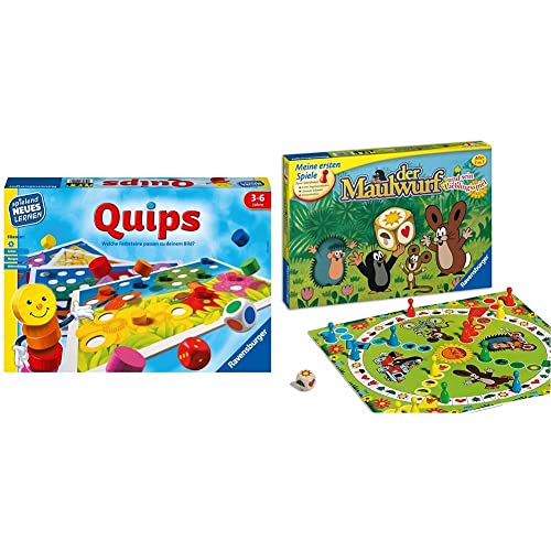 Ravensburger 24920 – Quips - Spielen und Lernen für Kinder, Lernspiel für Kinder von 3-6 Jahren 21570 - Der Maulwurf und Sein Lieblingsspiel von Ravensburger