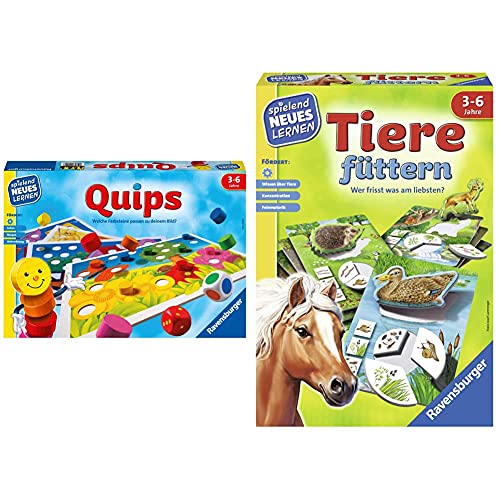 Ravensburger 24920 – Quips - Spielen und Lernen für Kinder, Lernspiel für Kinder von 3-6 Jahren & Tiere füttern - Spielen und Lernen, Lernspiel für Kinder ab 3-6 Jahren, Spielend Neues Lernen von Ravensburger