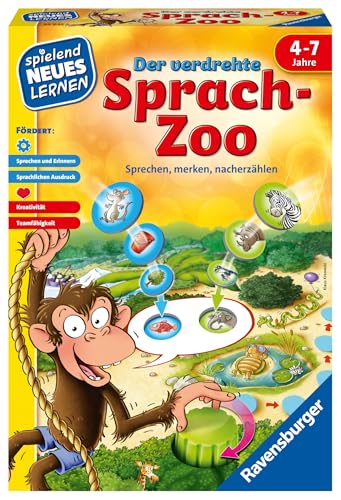 Ravensburger 24945 - Der verdrehte Sprach-Zoo - Spielen und Lernen für Kinder, Lernspiel für Kinder von 4-7 Jahren, Spielend Neues Lernen für 2-4 Spieler von Ravensburger