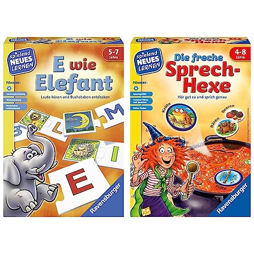 Ravensburger 24951 - E wie Elefant - Spielen und Lernen für Kinder & 24944 - Die freche Sprech-Hexe - Spielen und Lernen für Kinder von Ravensburger