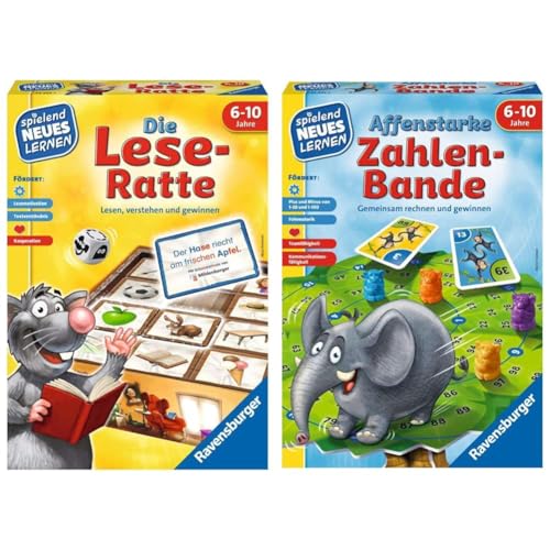 Ravensburger 24956 - Die Lese-Ratte - Spielen und Lernen für Kinder & 24973 - Affenstarke Zahlen-Bande - Spielen und Lernen für Kinder von Ravensburger