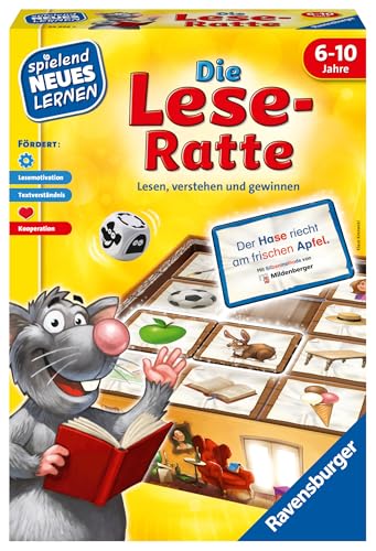 Ravensburger 24956 - Die Lese-Ratte - Spielen und Lernen für Kinder, Lernspiel für Kinder ab 6-10 Jahren, Spielend Neues Lernen für 1-4 Spieler - Ostergeschenke für Kinder von Ravensburger