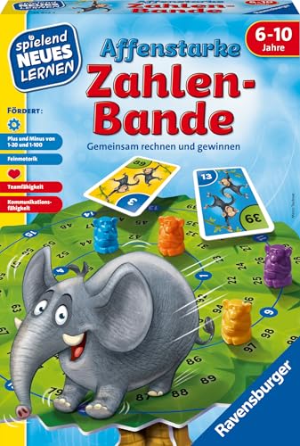 Ravensburger 24973 - Affenstarke Zahlen-Bande - Spielen und Lernen für Kinder von 6-10 Jahren, für 1-6 Spieler von Ravensburger