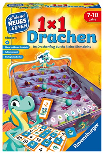 Ravensburger 24976 - 1x1 Drachen - Lernspiel für Kinder, Rechenspiel für Kinder von 7-10 Jahren, für 2-4 Spieler, Zahlenraum 1-100, kleines Einmaleins von Ravensburger
