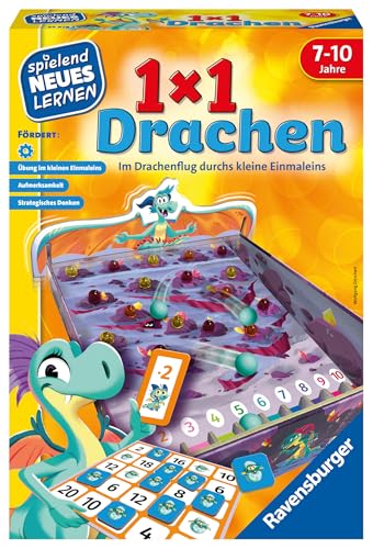 Ravensburger 24976-1x1 Drachen - Lernspiel für Kinder, Rechenspiel für Kinder von 7-10 Jahren, für 2-4 Spieler, Zahlenraum 1-100, kleines Einmaleins - Ostergeschenke für Kinder von Ravensburger