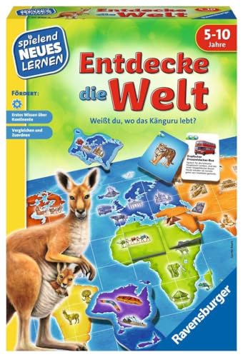 Ravensburger 24990 - Entdecke die Welt - Spielen und Lernen für Kinder, Lernspiel für Kinder von 5-10 Jahren, Spielend Neues Lernen für 2-4 Spieler von Ravensburger