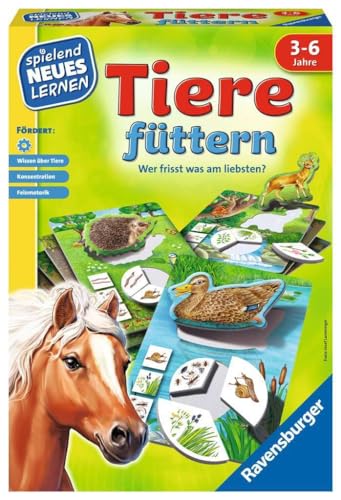 Ravensburger 25034 - Tiere füttern - Spielen und Lernen, Lernspiel für Kinder ab 3-6 Jahren, Spielend Neues Lernen für 1-4 Spieler von Ravensburger