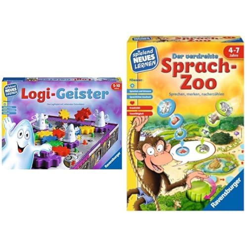 Ravensburger 25042 - Logi-Geister - Spielen und Lernen für Kinder 24945 - Der verdrehte Sprach-Zoo - Spielen und Lernen für Kinder, Lernspiel für Kinder von 4-7 Jahren von Ravensburger