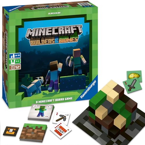 Ravensburger Familienspiel 26132 - Minecraft Spiel Builders & Biomes - Gesellschaftsspiel für Kinder und Erwachsene, für 2-4 Spieler, Minecraft Brettspiel ab 10 Jahren, Minecraft Geschenke von Ravensburger