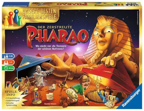 Ravensburger 26656 - Der zerstreute Pharao - Gesellschaftsspiel für die ganze Familie, für Erwachsene und Kinder ab 7 Jahren, 1-5 Spieler - Schätze suchen, die besten Familienspiele von Ravensburger