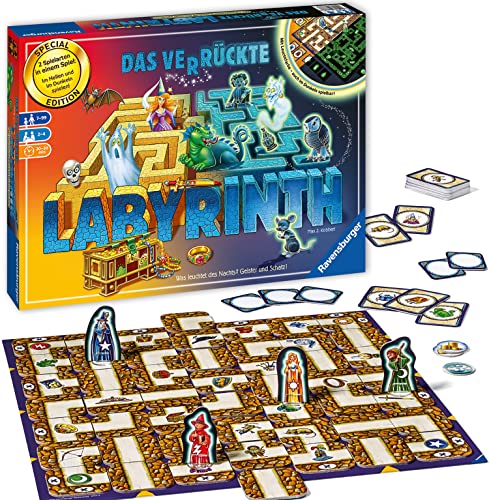 Ravensburger 26687 - Labyrinth Glow in The Dark - Familienklassiker mit Leuchtfarbe, Spiel für Kinder und Familien ab 7 Jahren - Gesellschaftspiel geeignet für 2-4 Spieler - Schätze suchen von Ravensburger