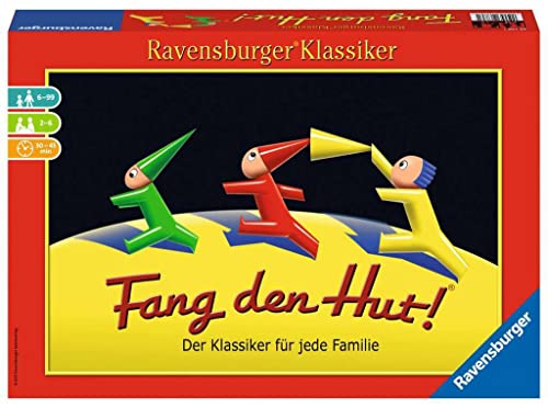 Ravensburger 26736 - Fang den Hut - Hütchenspiel für 2-6 Spieler, Familienspiel ab 6 Jahren, Ravensburger Klassiker, Yellow von Ravensburger