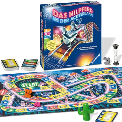 Ravensburger 26772 - Nilpferd in der Achterbahn - Gesellschaftsspiel für die ganze Familie, Spiel für Erwachsene und Kinder ab 10-99 Jahren, für 3-12 Spieler - Partyspiel von Ravensburger