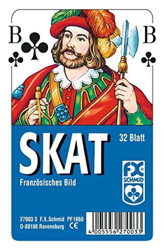 Ravensburger 27003 - Skat, Französisches Bild, 32 Karten in Klarsicht-Box, 32 Blatt, Spielkartenformat: 59 x 92 mm, glasklares Etui von Ravensburger