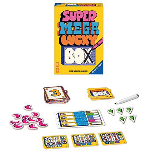 Ravensburger 27367 - Super Mega Lucky Box Schnelles Flip & Write Spiel für Erwachsene und Kinder ab 8 Jahren, für Spieleabende mit Freunden oder der Familie, für 1-6 Spieler von Ravensburger