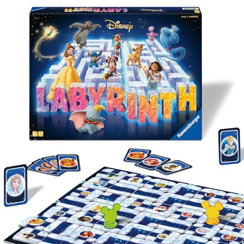 Ravensburger 27460 - Disney 100 Labyrinth - Der Familienspiel-Klassiker für 2-4 Spieler ab 7 Jahren mit den beliebtesten Disney Charakteren, Disney Geschenk, Disney Spiel von Ravensburger