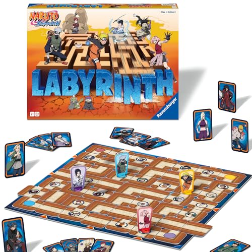 Ravensburger 27557 - Naruto Shippuden Labyrinth - Der Familienspiel-Klassiker für 2-4 Spieler ab 7 Jahren im Look der Animeserie von Ravensburger