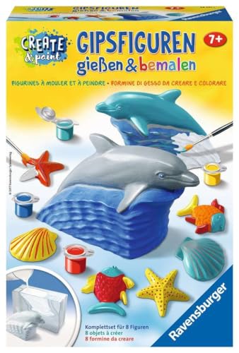 Ravensburger Gipsfiguren gießen und bemalen 28521 - Delfin - für Kinder ab 7 Jahren von Ravensburger