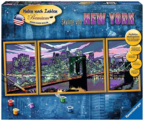 Ravensburger Malen nach Zahlen 28951 - Skyline von New York - Für Erwachsene und Kinder ab 14 Jahren, Teal/Turquoise Green von Ravensburger