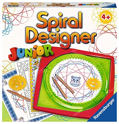 Ravensburger Spiral-Designer Junior 29699, Zeichnen lernen für Kinder ab 4 Jahren, Kreatives Zeichen-Set mit Schablonen für farbenfrohe Spiralbilder und Mandalas von Ravensburger
