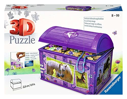 Ravensburger 3D Puzzle 11173 - Schatztruhe Pferde - ab 8 Jahren - 216 Teile - Aufbewahrungsbox mit praktischem Deckel von Ravensburger