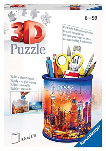 Ravensburger 3D Puzzle 11201 - Utensilo Skyline - 54 Teile - Stiftehalter für New York Fans ab 6 Jahren, Schreibtisch-Organizer für Kinder von Ravensburger