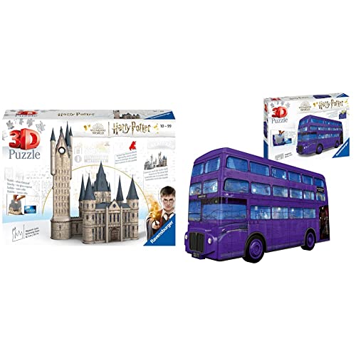 Ravensburger 3D Puzzle 11277 - Harry Potter Hogwarts Schloss -540 Teile & Ravensburger 3D Puzzle 11158 3D Puzzle Harry Potter Knight Bus - 3D Puzzle für Kinder und Erwachsene mit 216 Teilen von Ravensburger