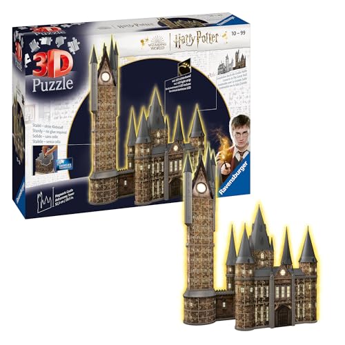 Ravensburger 3D Puzzle 11551 - Harry Potter Hogwarts Schloss - Astronomieturm - Night Edition - der beleuchtete Astronomy Tower des Hogwarts Castle für alle Harry Potter Fans ab 10 Jahren von Ravensburger