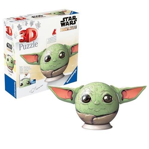 Ravensburger 3D Puzzle 11556 - Puzzle-Ball Grogu - Puzzle-Ball mit ansteckbaren Ohren - für große und kleine Star Wars und Mandalorian Fans ab 6 Jahren von Ravensburger