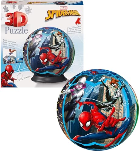 Ravensburger 11563 Ultimate Spiderman 3D 11563-Puzzle-Ball Spiderman-72 Teile-Puzzle-Ball für Erwachsene und Kinder ab 6 Jahren, White von Ravensburger