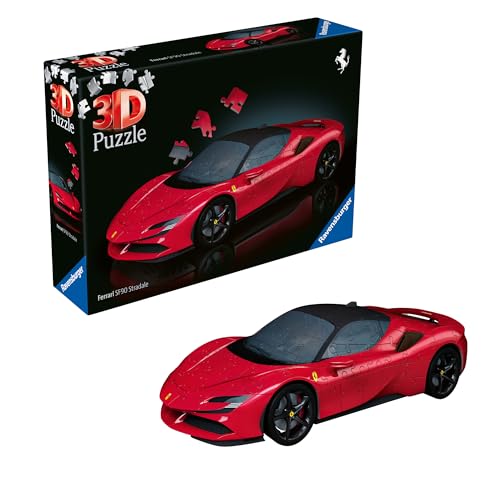 Ravensburger 3D Puzzle 11576 - Ferrari SF90 Stradale - Der ikonische Supersportwagen aus Maranello als 3D Puzzle Auto, Modellauto von Ravensburger