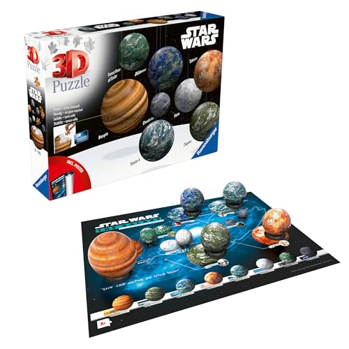 Ravensburger 3D Puzzle 11577 - Puzzle-Ball Planeten der Star Wars Galaxie - erste Trilogie große und kleine Star Wars Fans ab 6 Jahren von Ravensburger