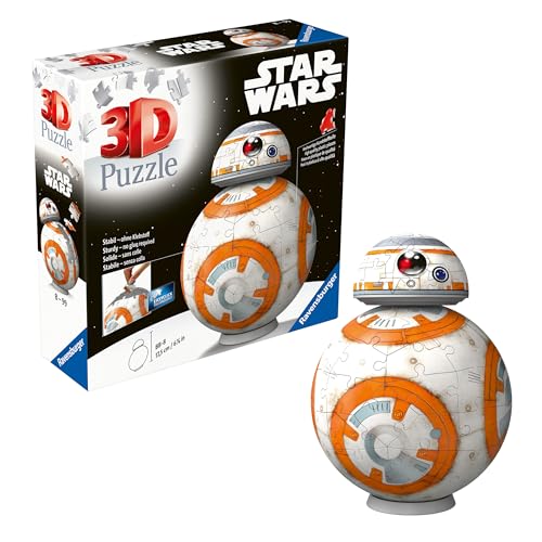 Ravensburger 3D Puzzle 11578 - Star Wars BB8 - Astromech-Druide aus Episode VII, VIII und IX als dreidimensionaler Puzzle-Ball - Star Wars Geschenke für große und kleine Star Wars Fans von Ravensburger