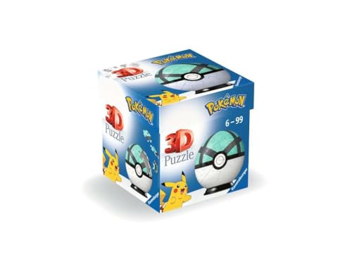 Ravensburger 3D Puzzle 11581 - Puzzle-Ball Pokémon Pokéballs - Netzball - [EN] Net Ball - für große und kleine Pokémon Fans ab 6 Jahren, Verde von Ravensburger