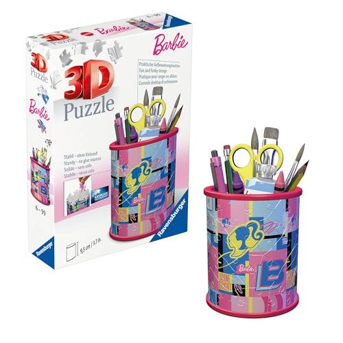 Ravensburger 3D Puzzle 11585 - Utensilo Barbie - Stiftehalter für Barbie Fans ab 6 Jahren, Schreibtisch-Organizer für Erwachsene und Kinder, Rosa von Ravensburger