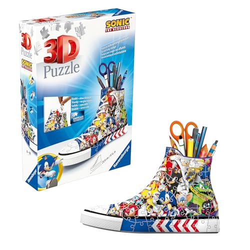 Ravensburger 3D Puzzle 11593 - Sneaker Sonic - Praktischer Stiftehalter - Schreibtisch-Organizer für Erwachsene und Kinder - 3D Puzzle ab 8 Jahren von Ravensburger