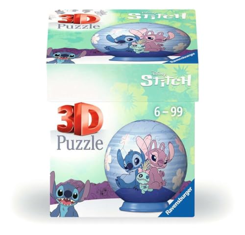 Ravensburger 3D Puzzle 11597 - Puzzle-Ball Disney Stitch & Angel - für große und kleine Stitch Fans ab 6 Jahren - Stitch Geschenke von Ravensburger