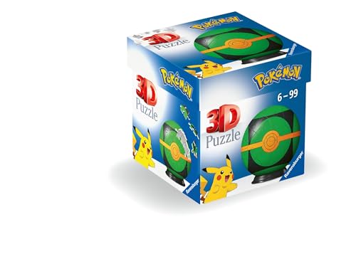 Ravensburger 3D Puzzle 11626 - Puzzle-Ball Pokémon Pokéballs - Finsterball - [EN] Dusk Ball - Pokémon Geschenk für große und kleine Pokémon Fans ab 6 Jahren von Ravensburger