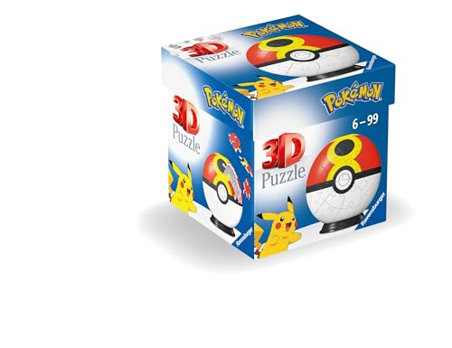 Ravensburger 3D Puzzle 11628 - Puzzle-Ball Pokémon Pokéballs - Wiederball - [EN] Repeat Ball - für große und kleine Pokémon Fans ab 6 Jahren von Ravensburger