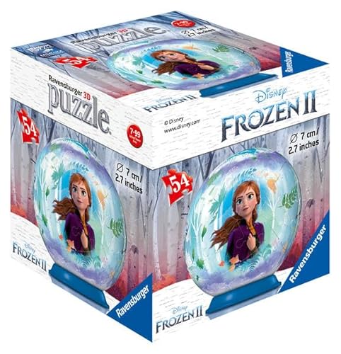 Ravensburger 3D Puzzle 11182 - Puzzle-Ball Disney Frozen 2 - Kleiner Puzzle-Ball mit Motiven der beliebten Charaktere um Anna und ELSA - für Fans ab 6 Jahren: Erlebe Puzzeln in der 3. Dimension! von Ravensburger