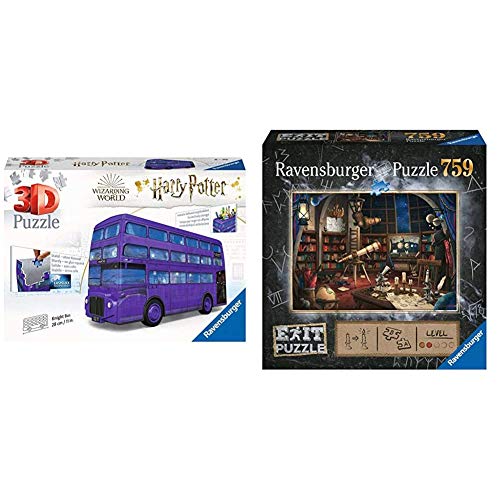 Ravensburger 3D Puzzle Harry Potter Knight Bus - 3D Puzzle für Kinder und Erwachsene mit 216 Teilen, Stiftehalter & EXIT Puzzle Sternwarte, Puzzle Für Erwachsene Und Kinder Ab 12 Jahren, 759 Teile von Ravensburger