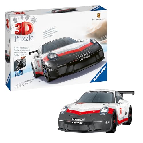 Ravensburger 3D Puzzle 11557 - Porsche 911 GT3 Cup - Die berühmte Fahrzeug und Sportwagen Ikone als 3D Puzzle Auto von Ravensburger