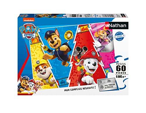 Ravensburger 4005556861866 Puzzle mit 60 Teilen – Die Bunte Paw Patrol Pat'Patrouille Kinderpuzzle von NATHAN