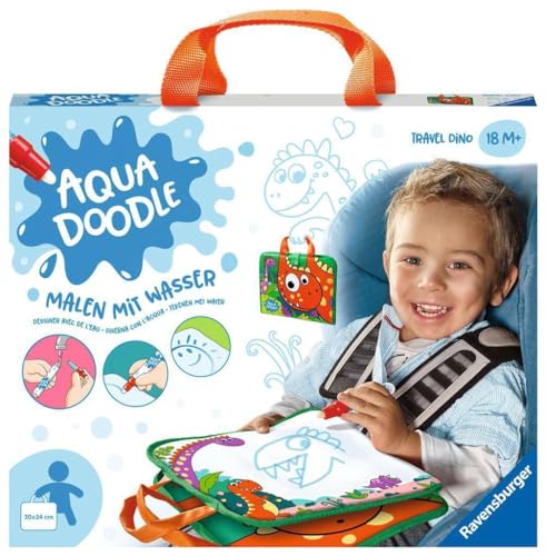 Ravensburger 4566 Aquadoodle Travel Dino - Erstes Malen für unterwegs - Fleckenfreier Malspaß mit Wasser - Reiseset für Kinder ab 18 Monaten von Ravensburger