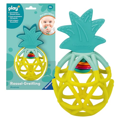 Ravensburger 4869 Play+ Rassel-Greifling: Ananas, Zahnungshilfe, Silikon Baby-Spielzeug ab 0 Monate von Ravensburger