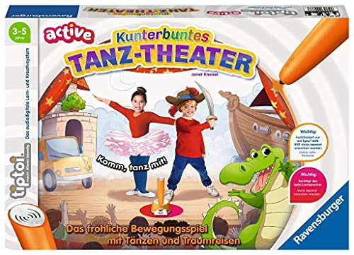 Ravensburger tiptoi Active Spiel 00077, Kunterbuntes Tanz-Theater, Bewegungsspiel ab 3 Jahren von Ravensburger