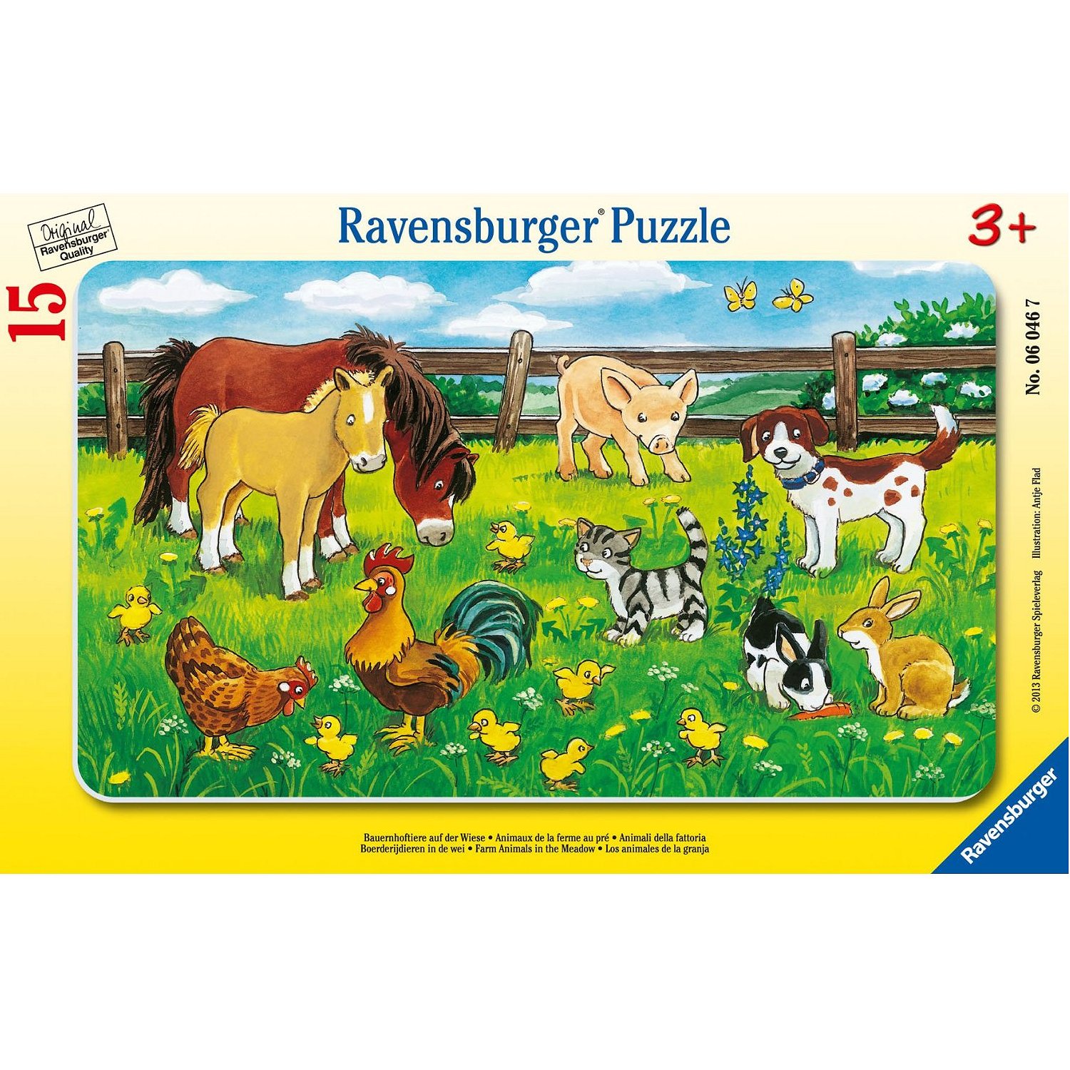 Ravensburger Bauernhoftiere auf d.Wiese 15 Teile Puzzle Ravensburger-06046 von Ravensburger