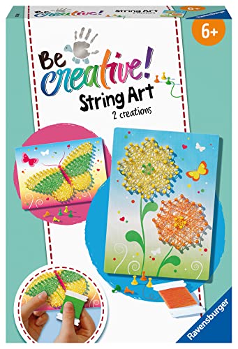 Ravensburger 18241 BeCreative String Arti Butterflies Kreative Fadenbilder mit Schmetterling und Blüten, für Kinder ab 6 Jahren von Ravensburger